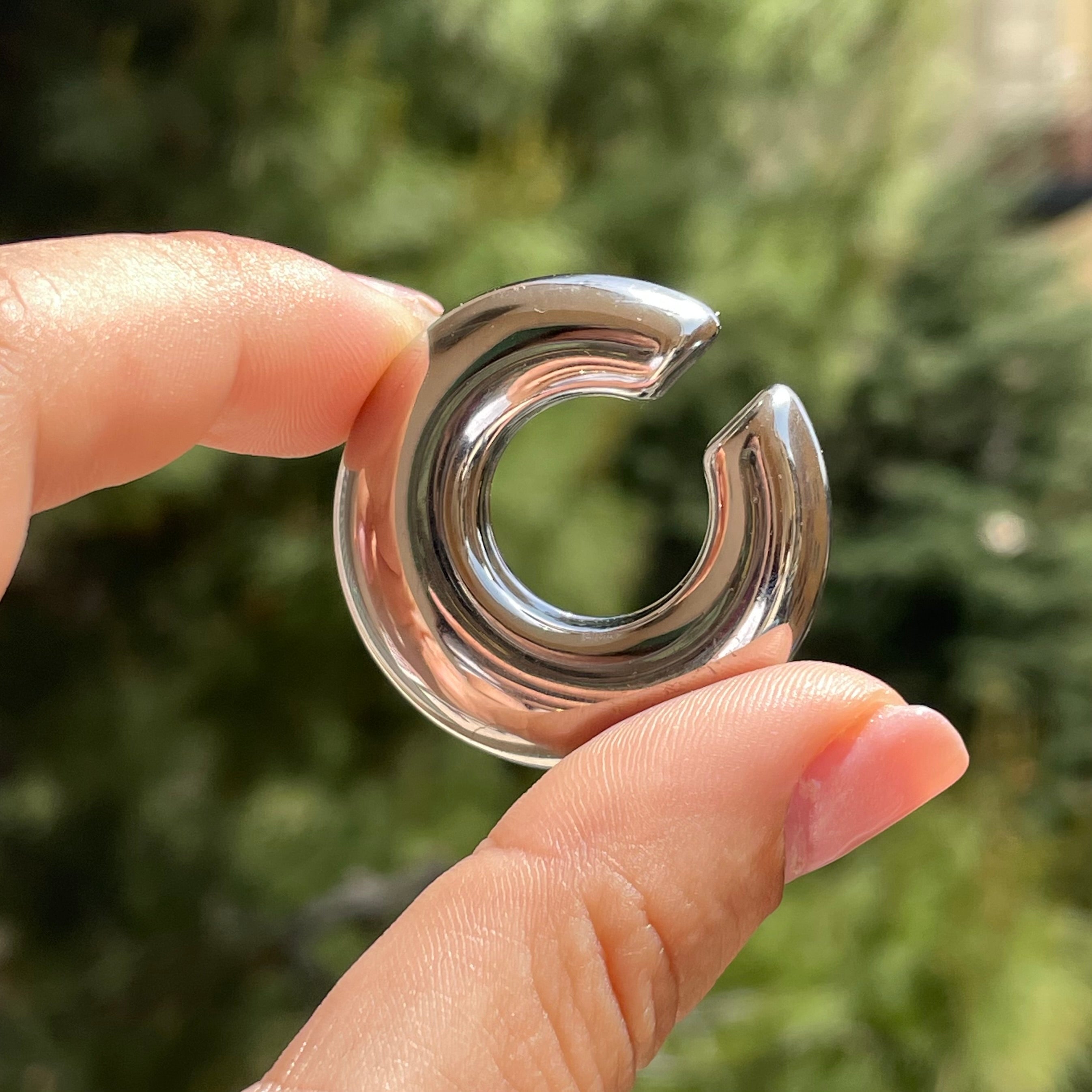 Ear cuff liscio grande doppio in 2 colori
