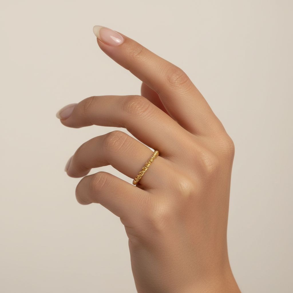 Anello intreccio in 2 colori