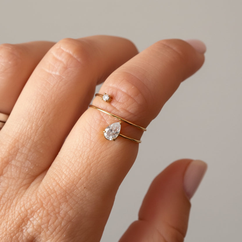 Anello goccia sparkling
