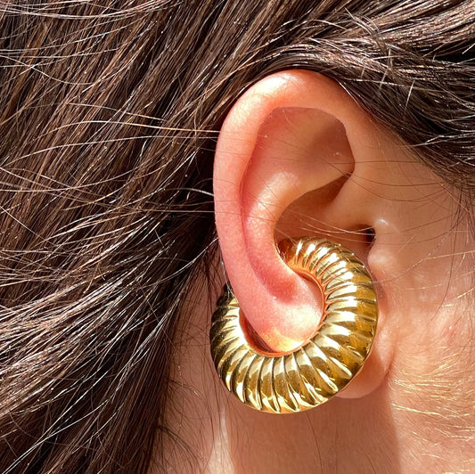 Ear cuff rigato grande doppio in 2 colori
