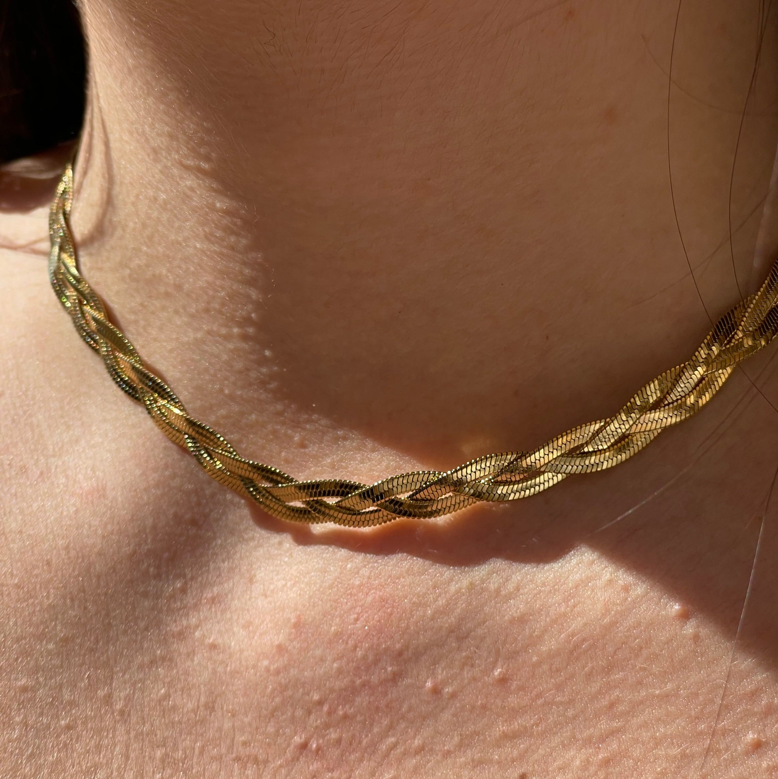 Collana snake intrecciata in 2 colori