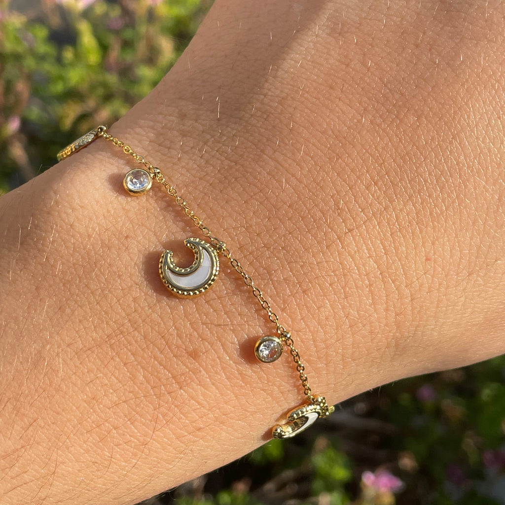 Bracciale lune perlate