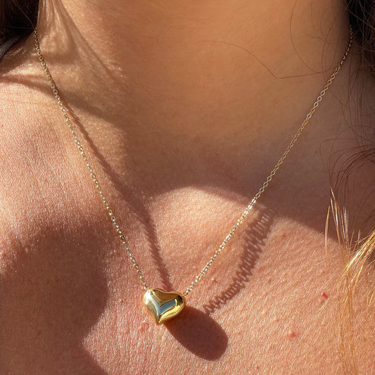 Collana cuore bombato in 2 colori