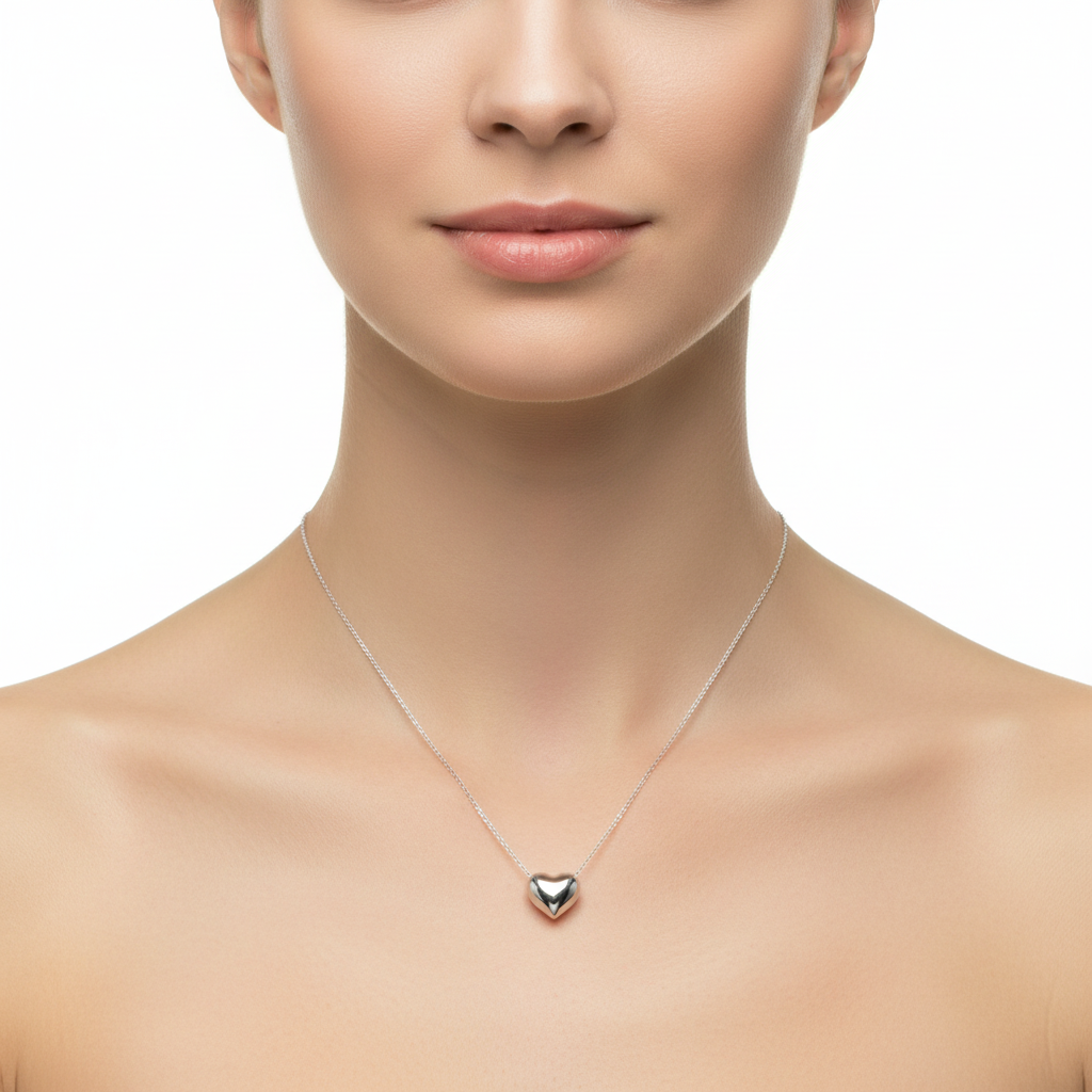 Collana cuore bombato in 2 colori