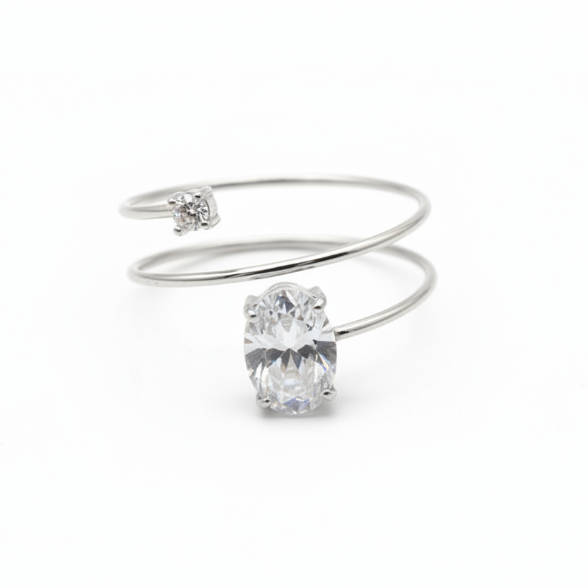Anello oval sparkling