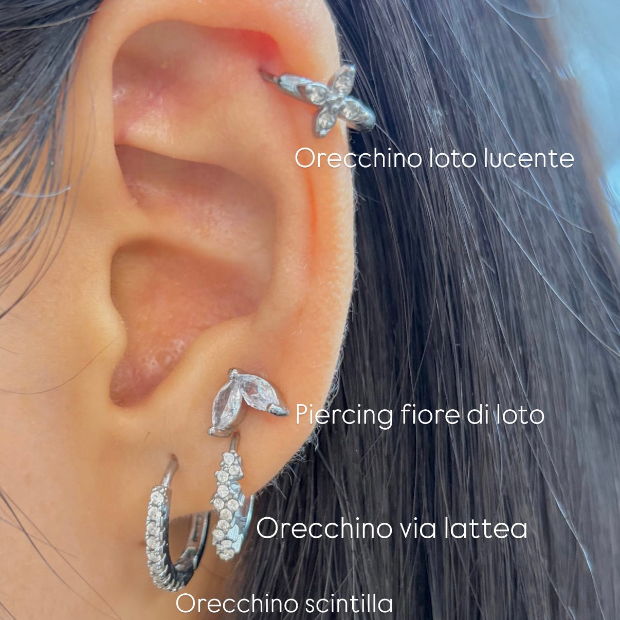 Orecchino via lattea 2 colori