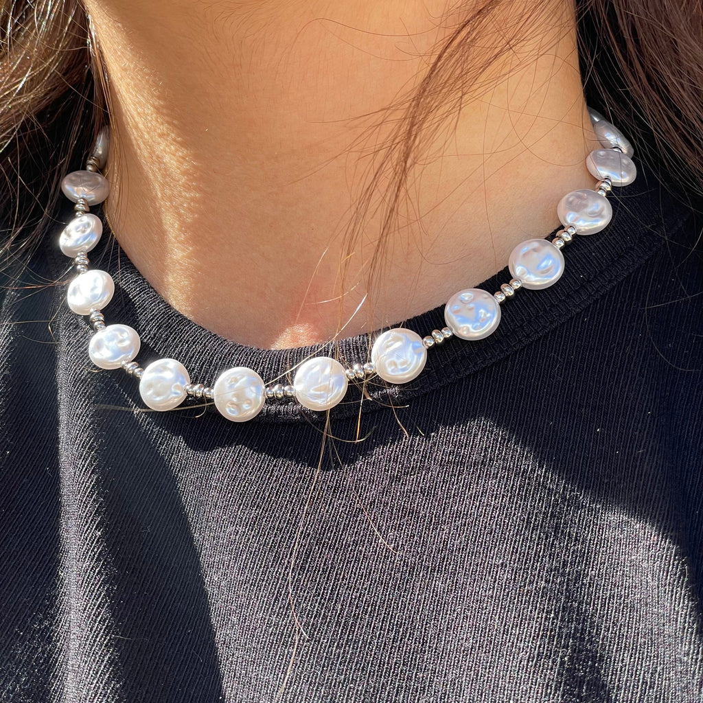 Collana di perle grandi in 2 colori