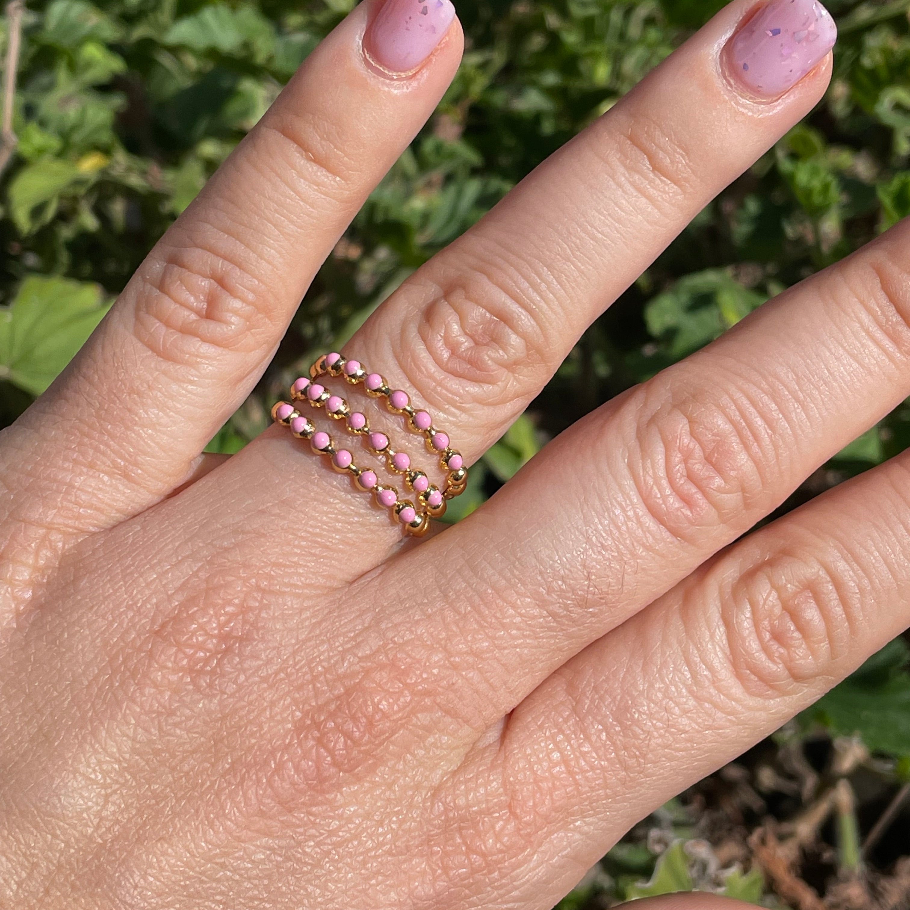 Anello a tre fasce in 7 colori