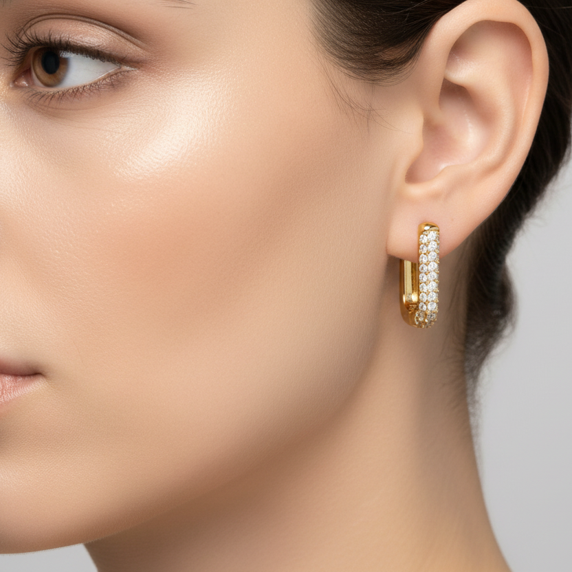 Orecchino rettangolo sparkling