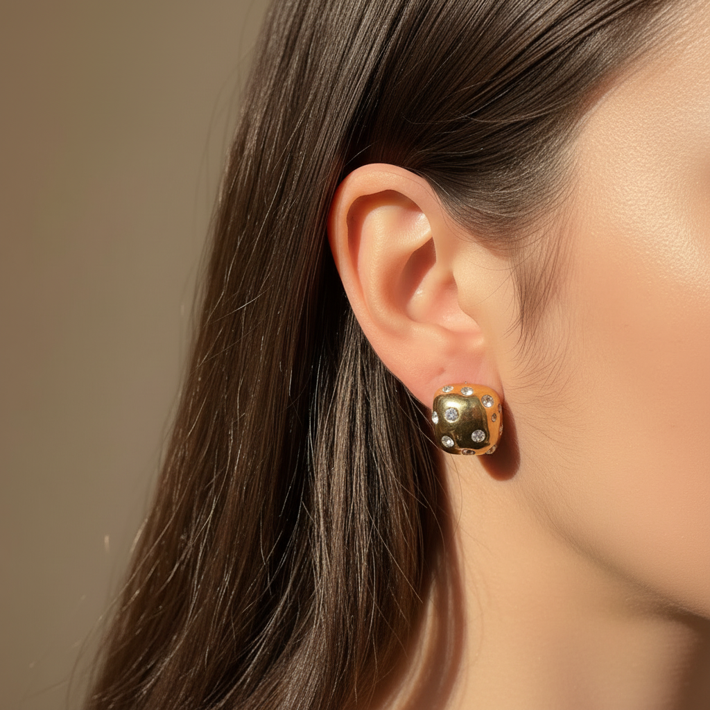 Orecchini quadrati glitter in 2 colori