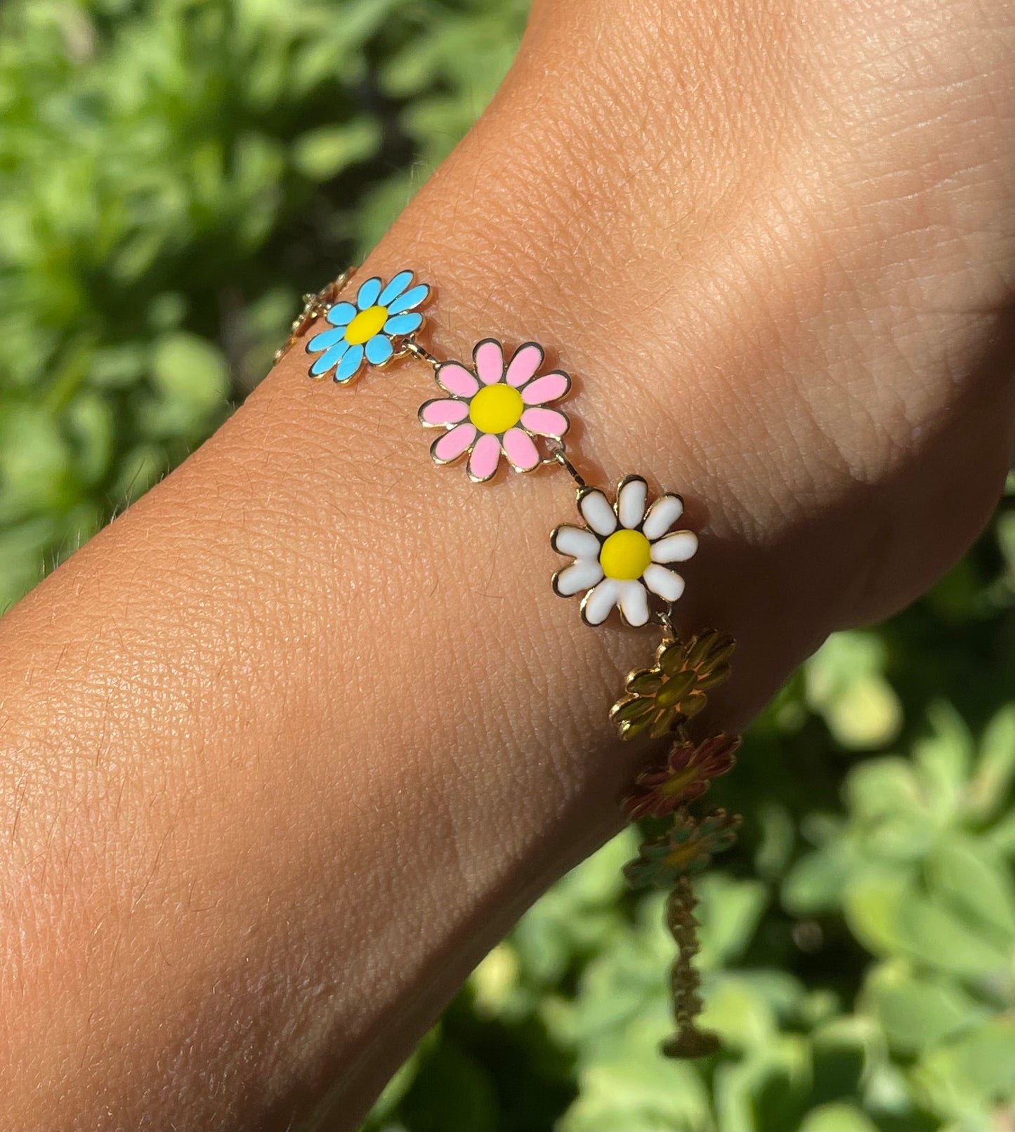 Bracciale margherite in 2 colori