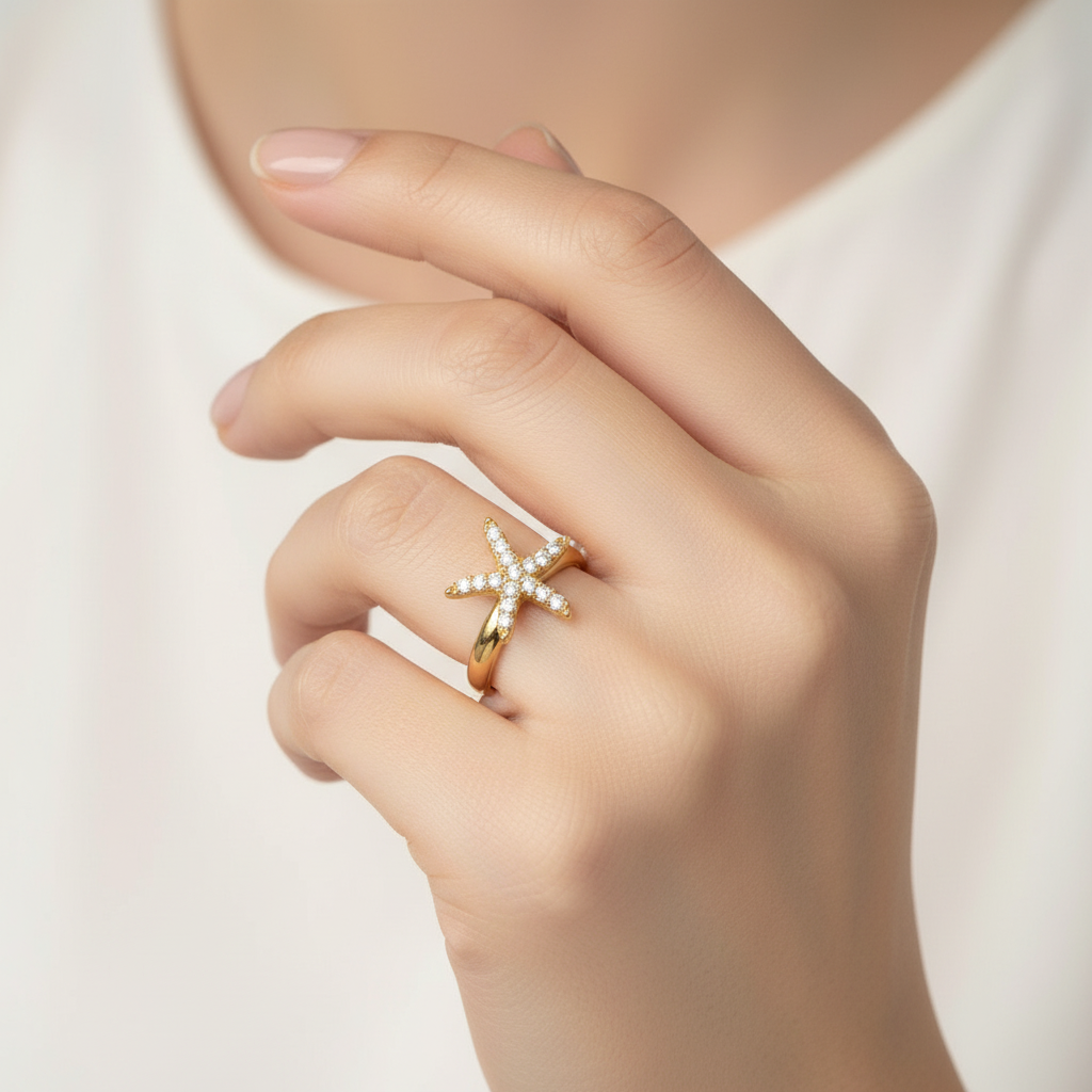 Anello stella marina in 2 colori