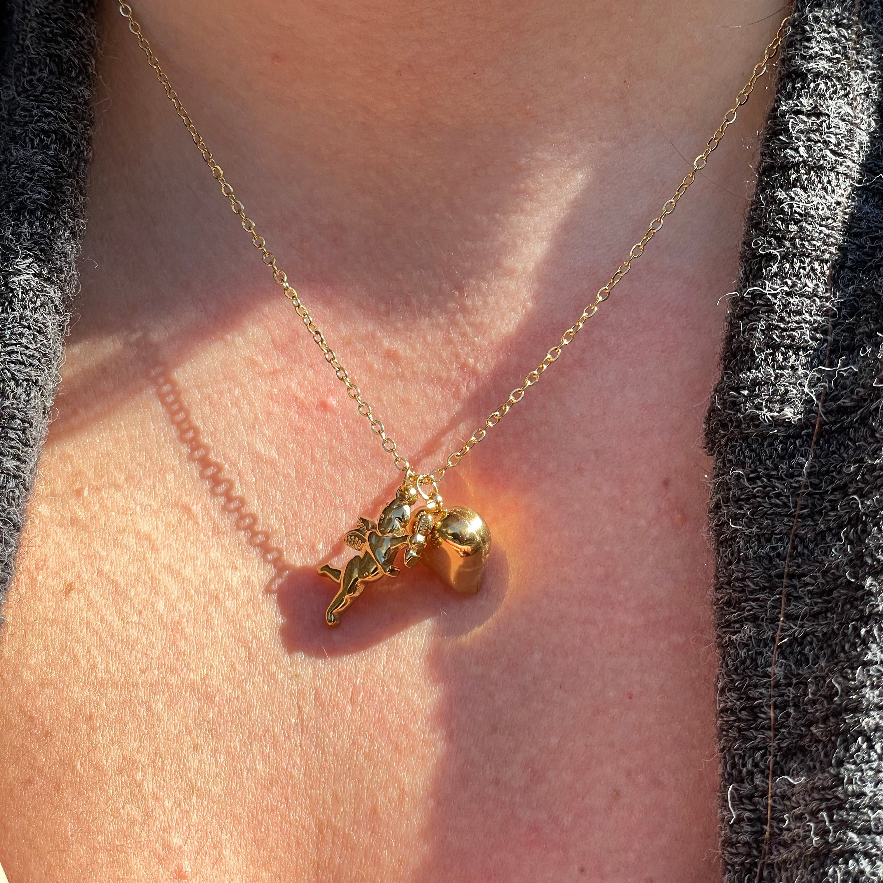 Collana cupido e amore in 2 colori
