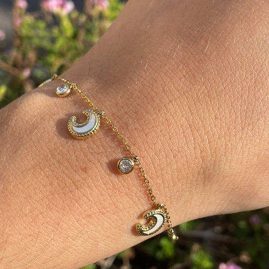 Bracciale lune perlate