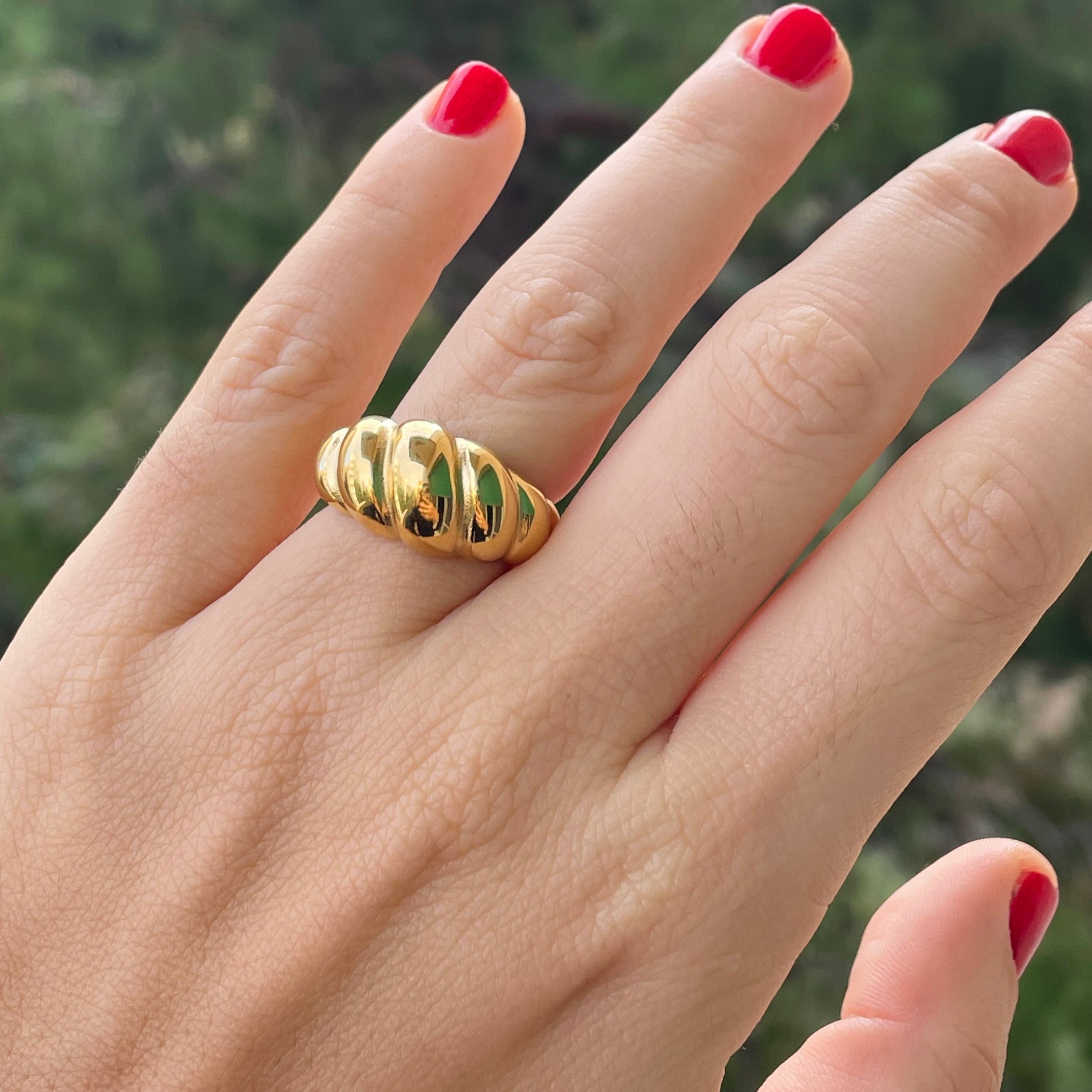 Anello croissant medio in 2 colori