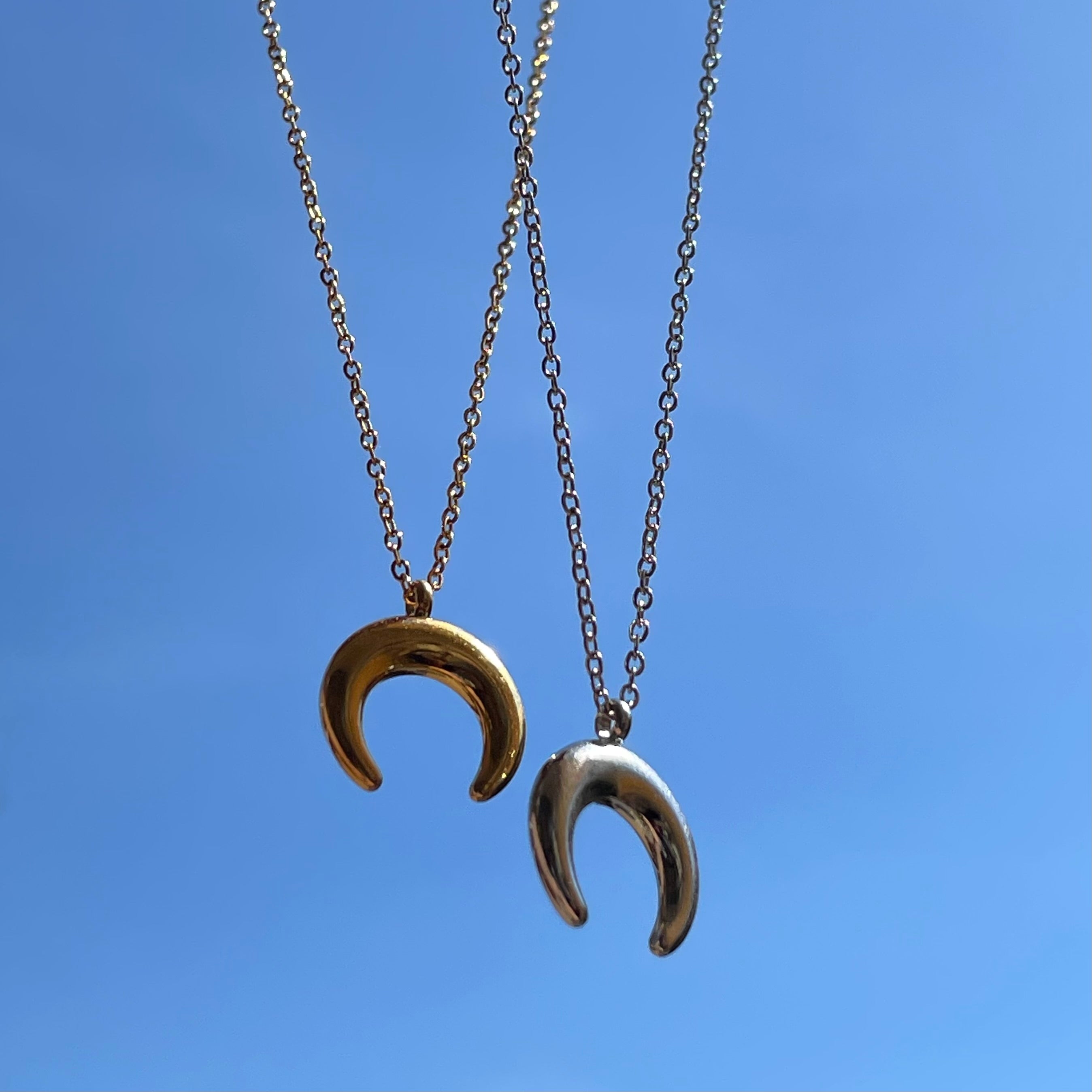 Collana mezza luna in 2 colori