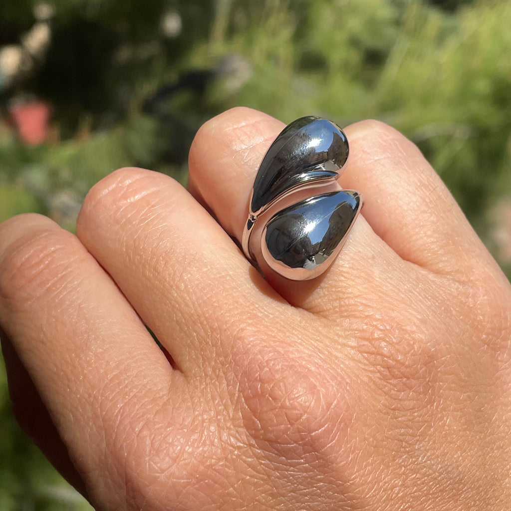 Anello doppia goccia in 2 colori