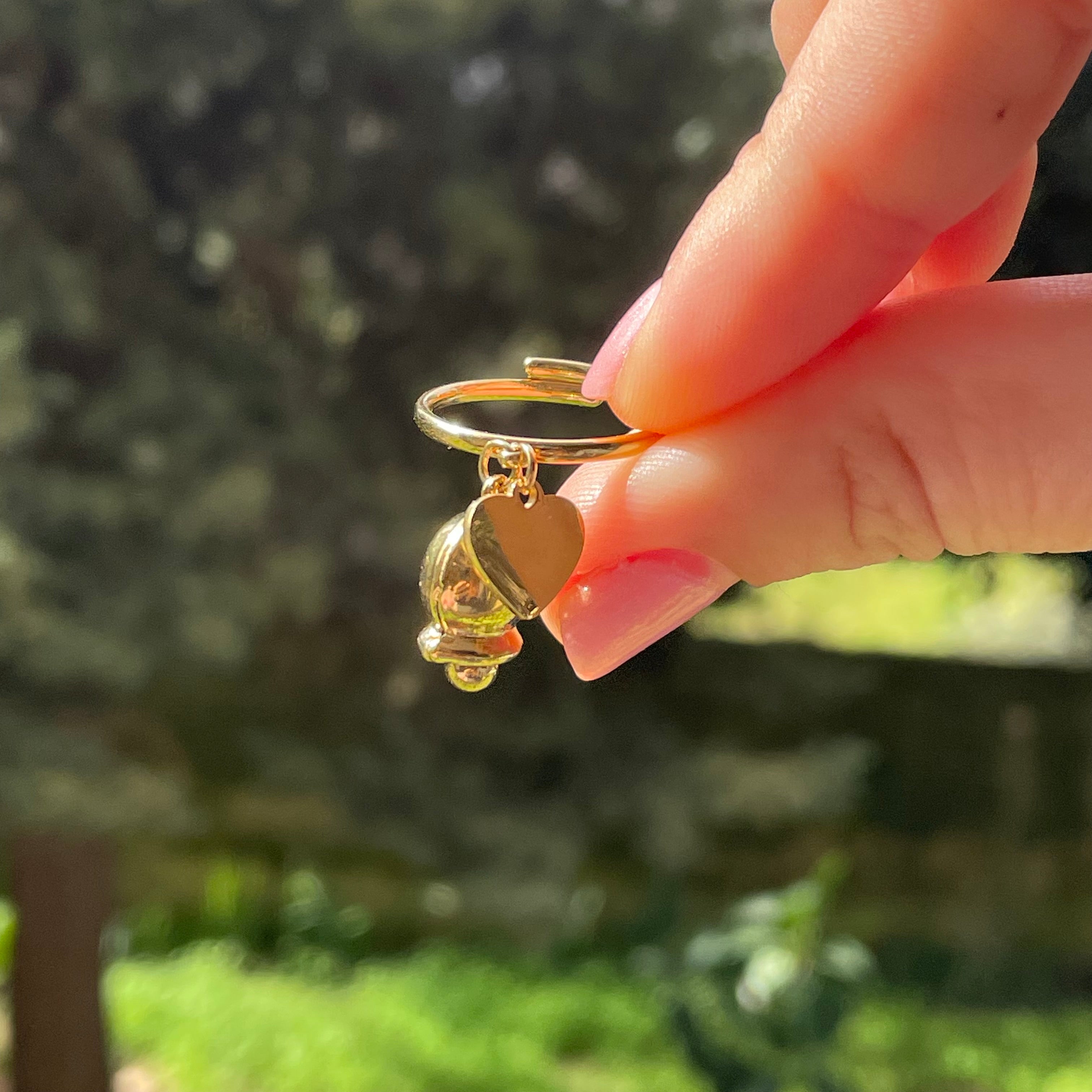 Anello campanella e cuoricino in 2 colori