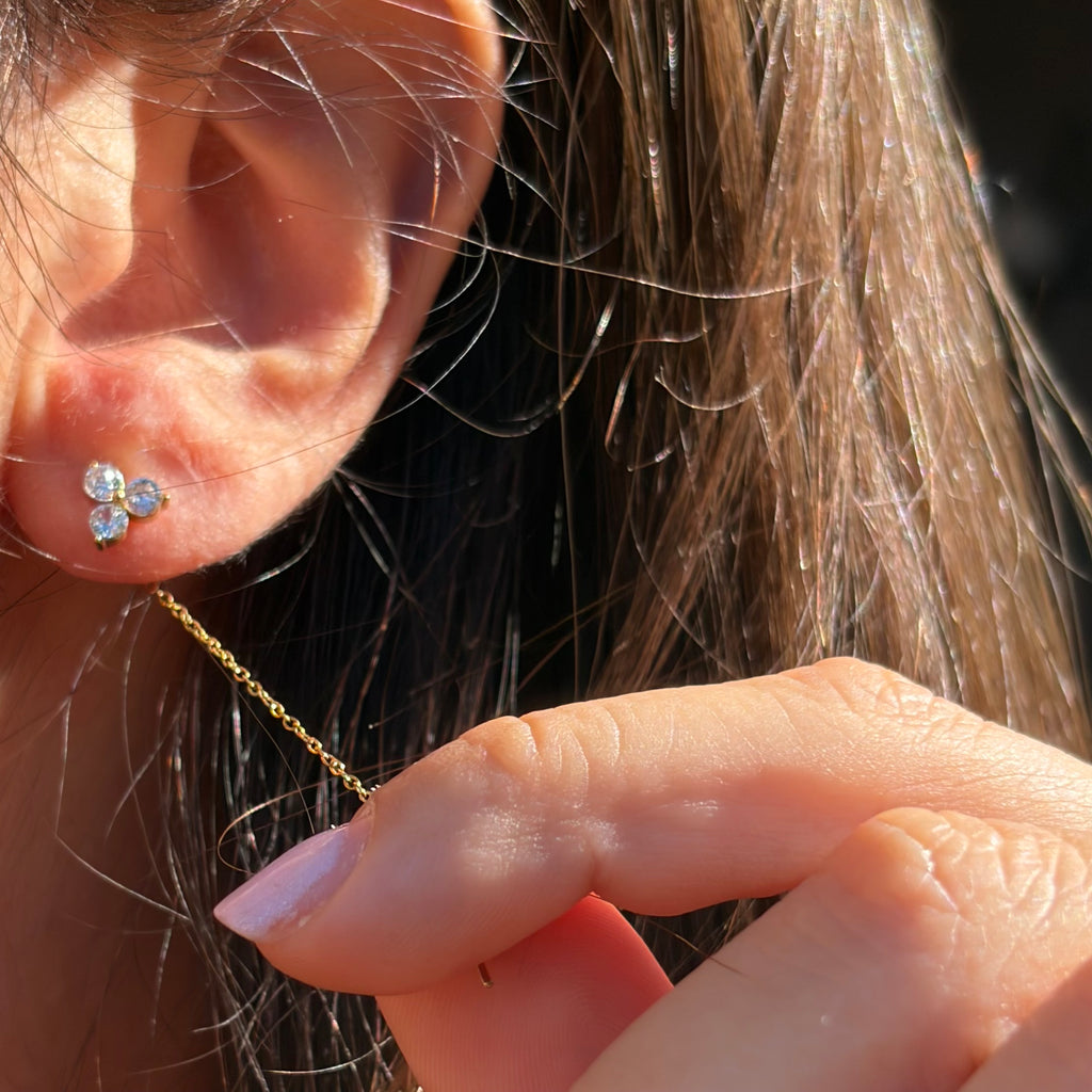 Orecchino sali e scendi trifoglio in 2 colori