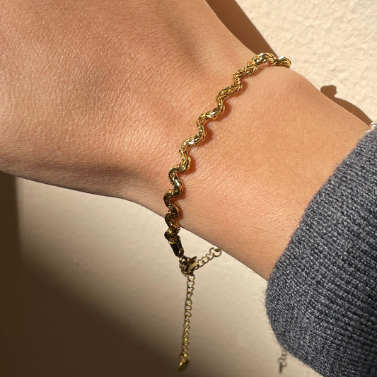 Bracciale ondulato in 2 colori
