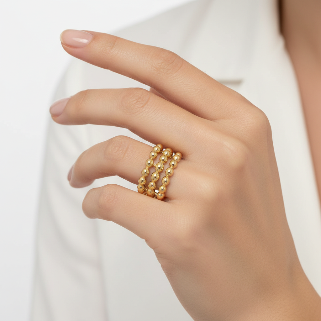 Anello pallini in 2 colori