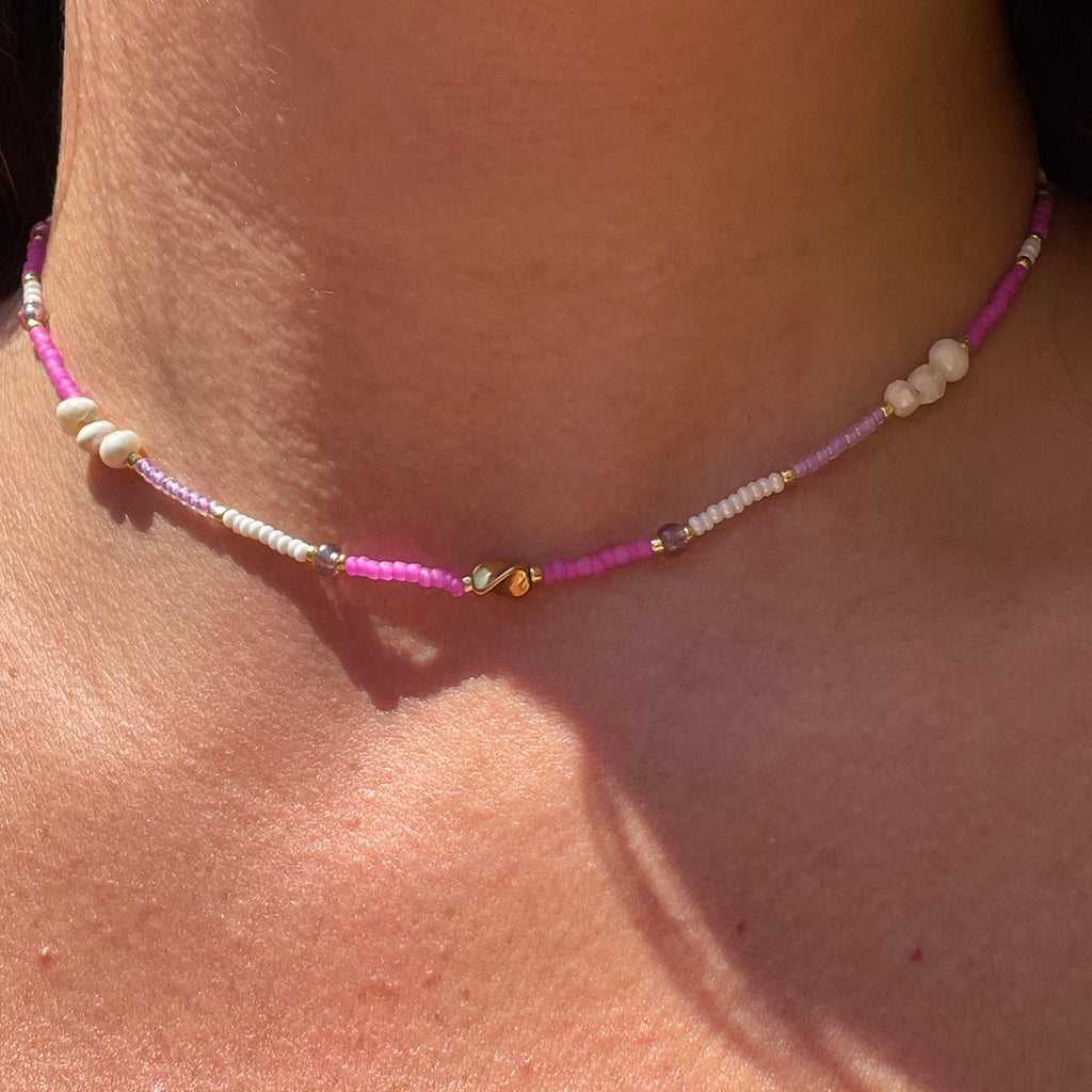 Collana perle soffuse in 4 colori