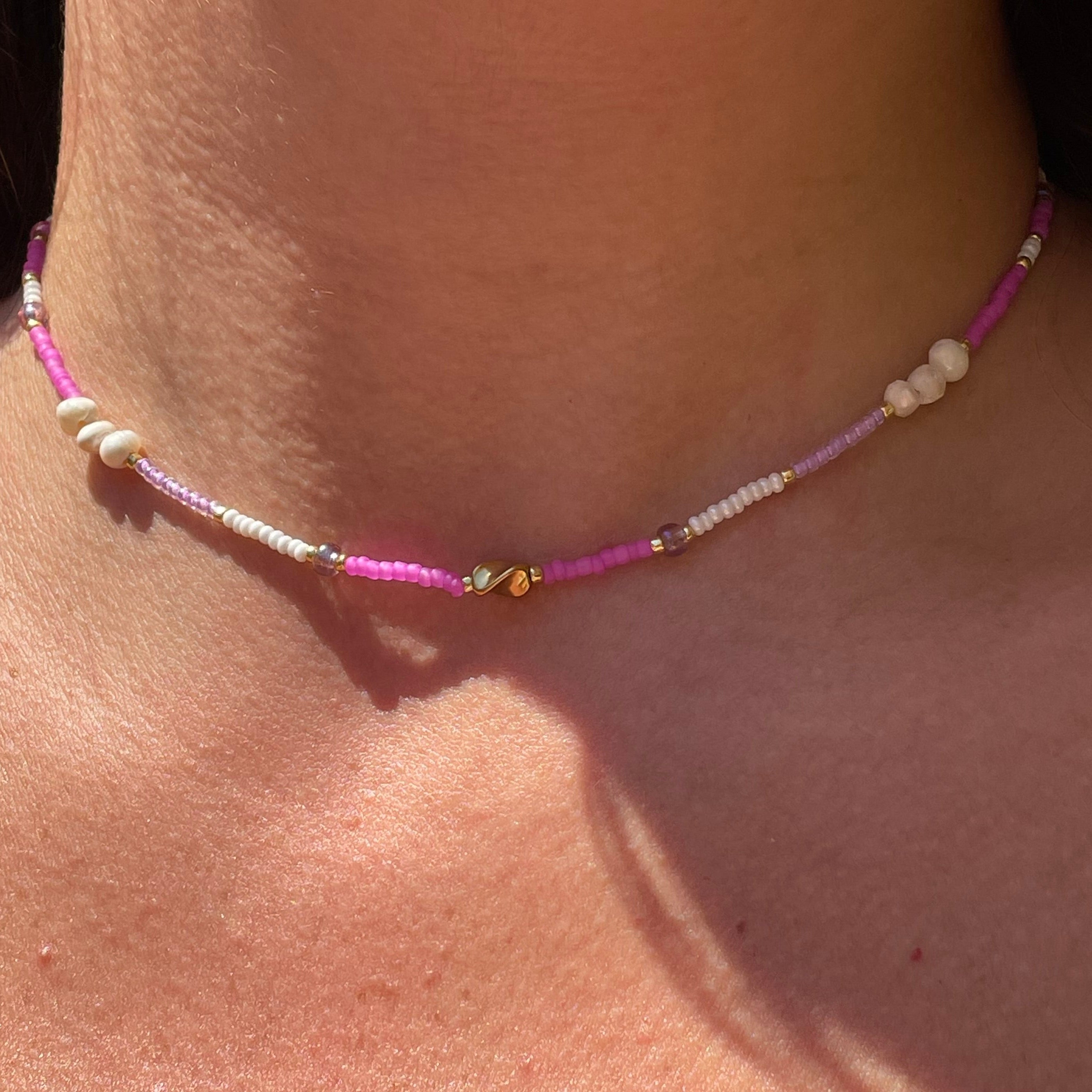 Collana perle soffuse in 4 colori