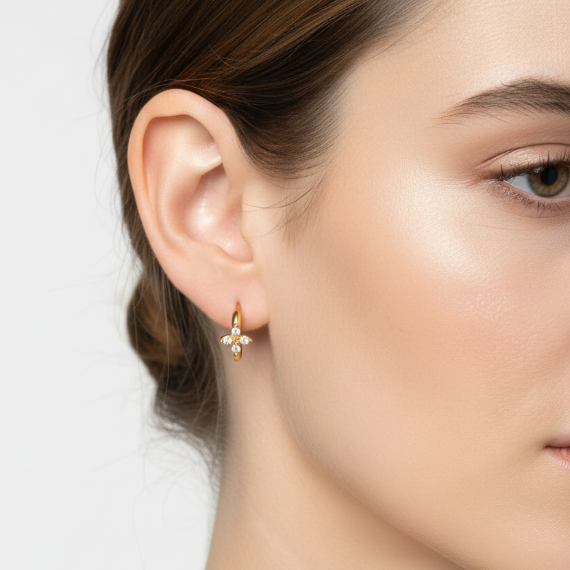 Orecchino loto lucente 2 colori