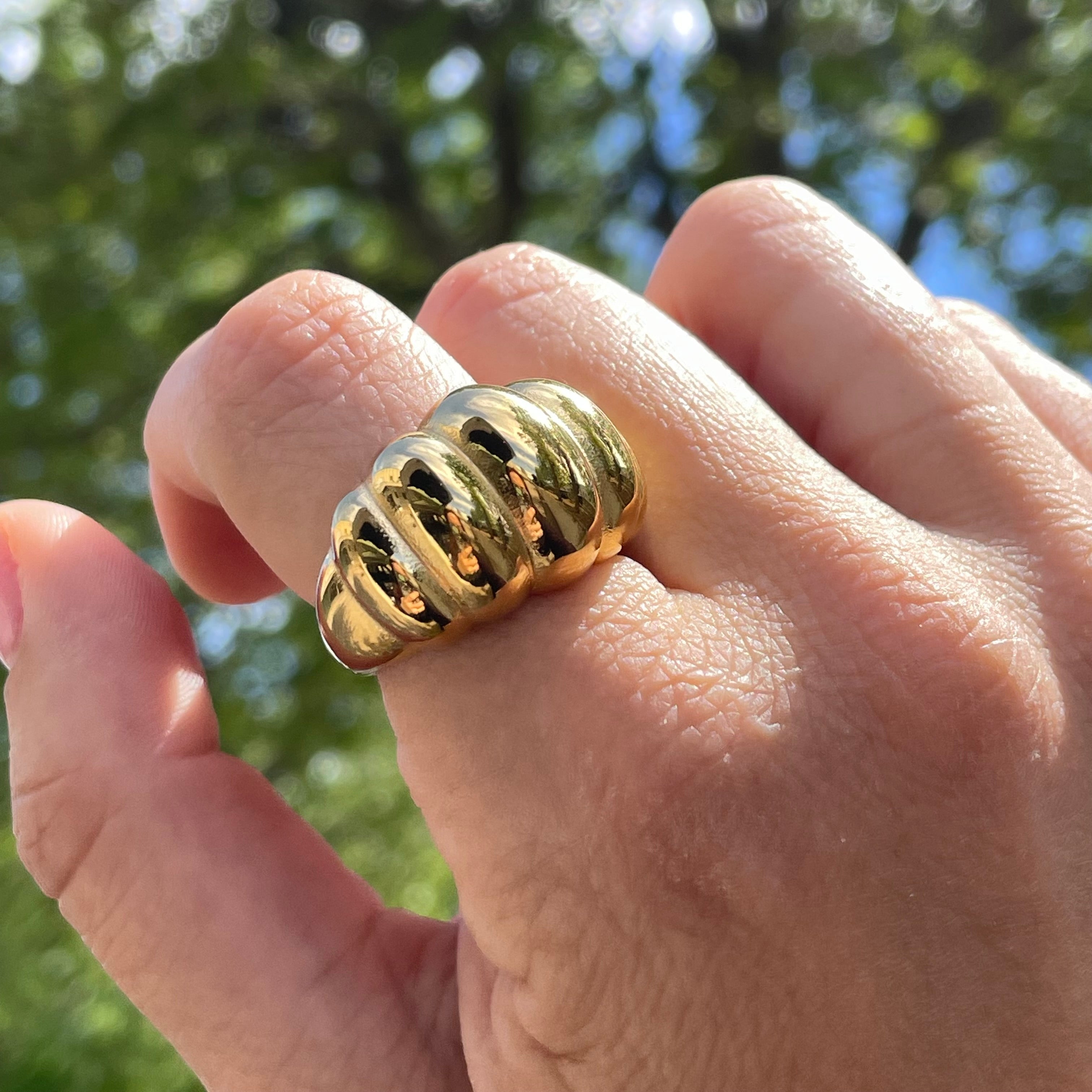 Anello bold croissant in 2 colori
