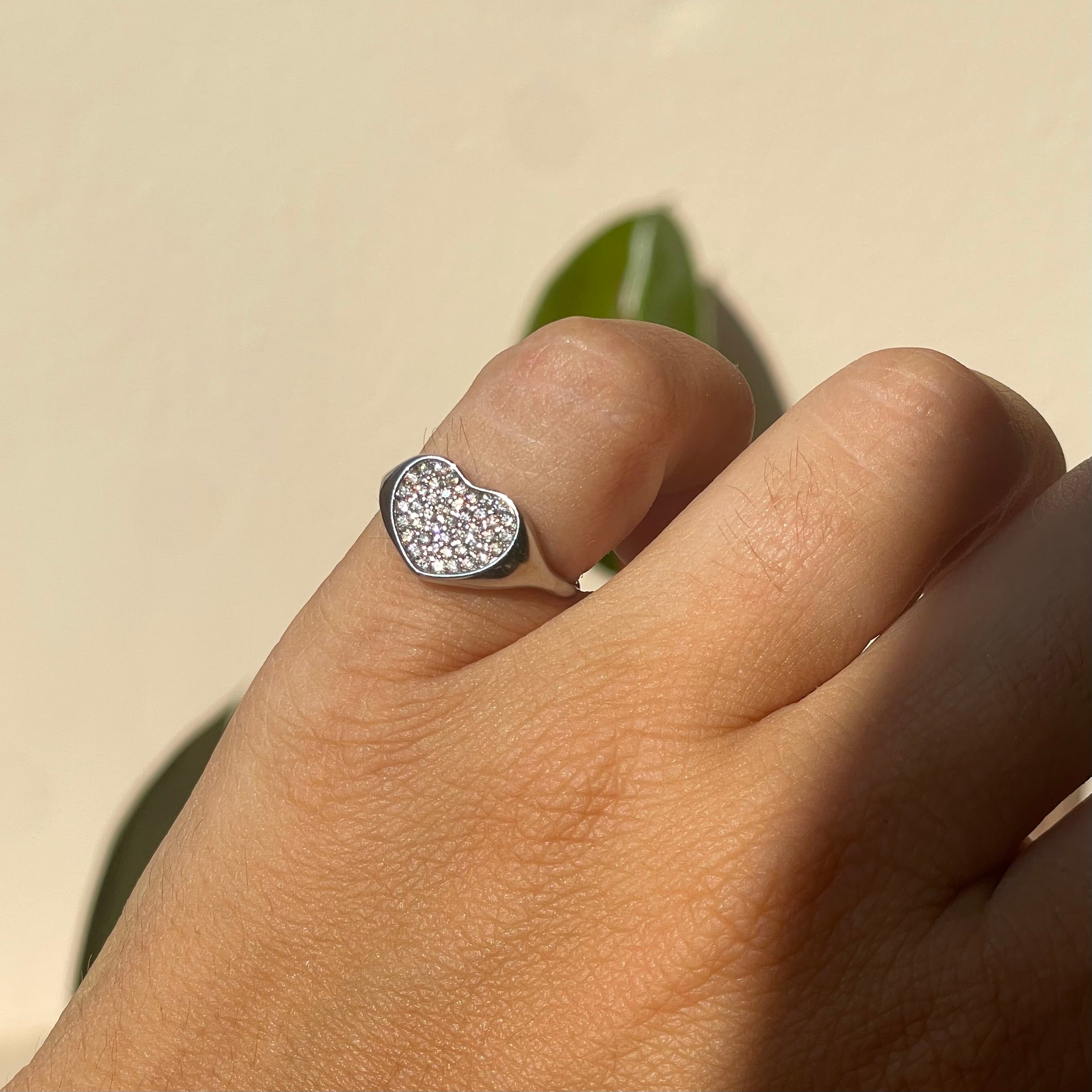 Anello Chevalier cuore glitter in 2 colori