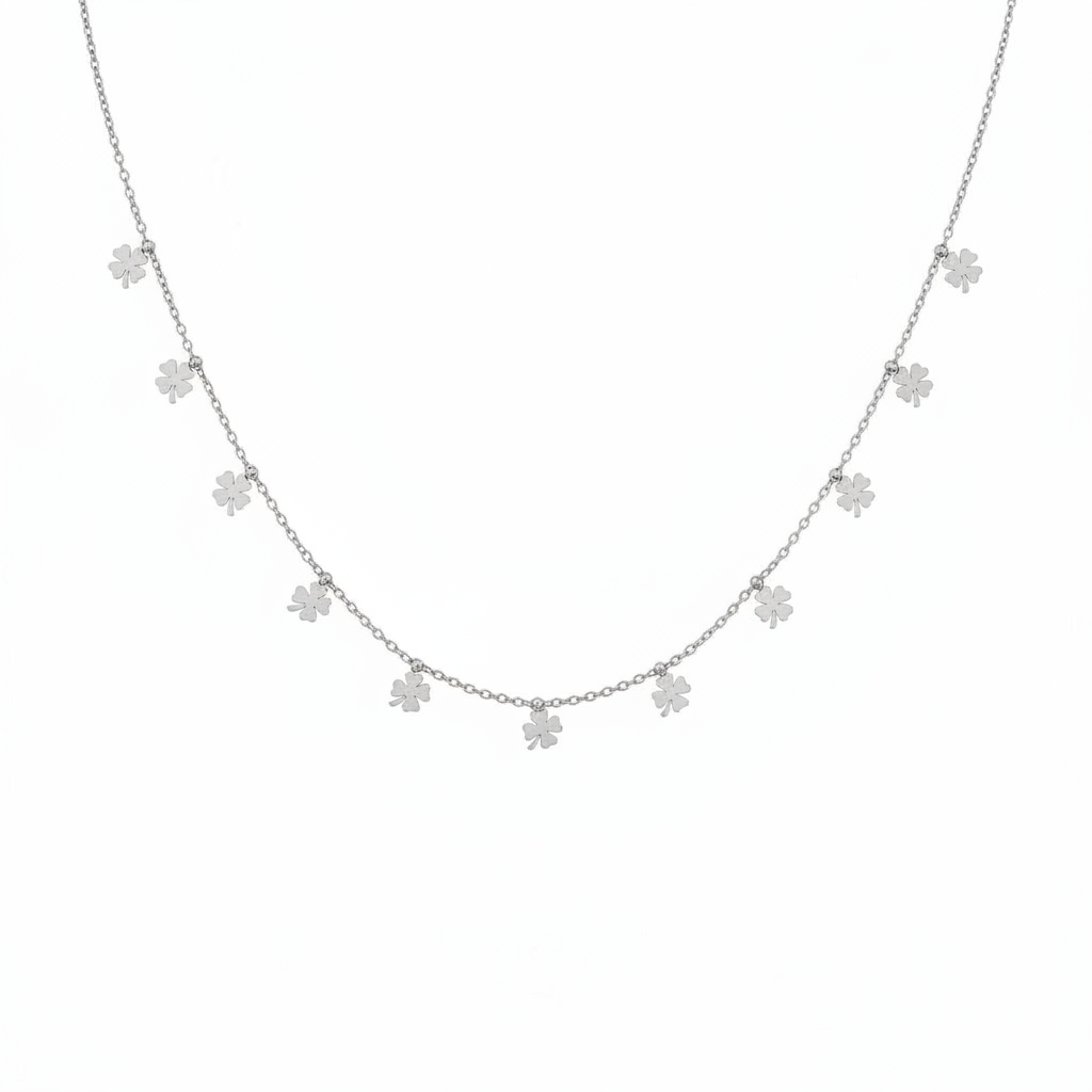 Collana quadrifogli in 2 colori