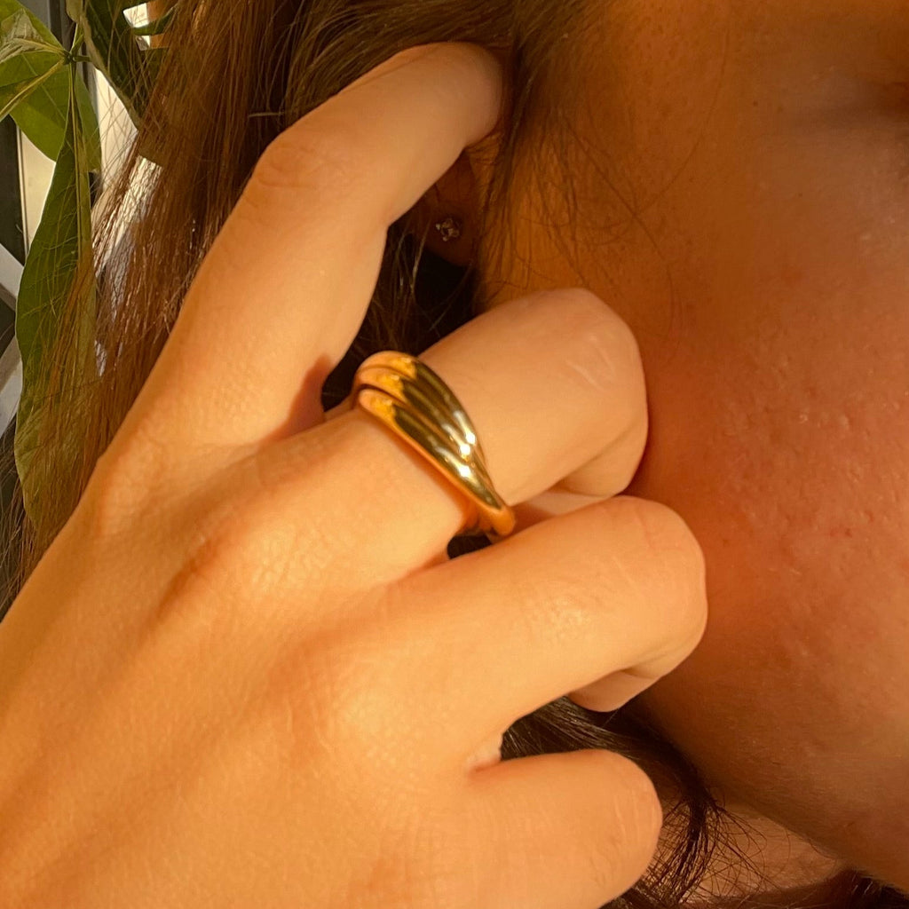 Anello a tre in 2 colori