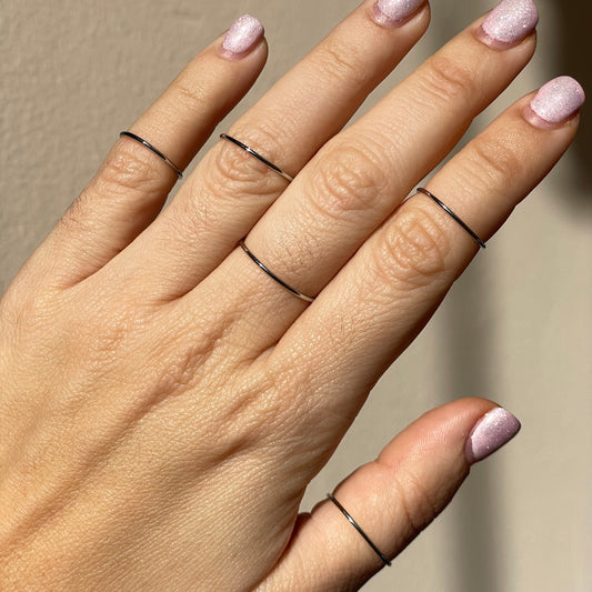 Anelli set da 5 lisci in 2 colori