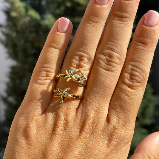 Anello granchio e stella in 2 colori