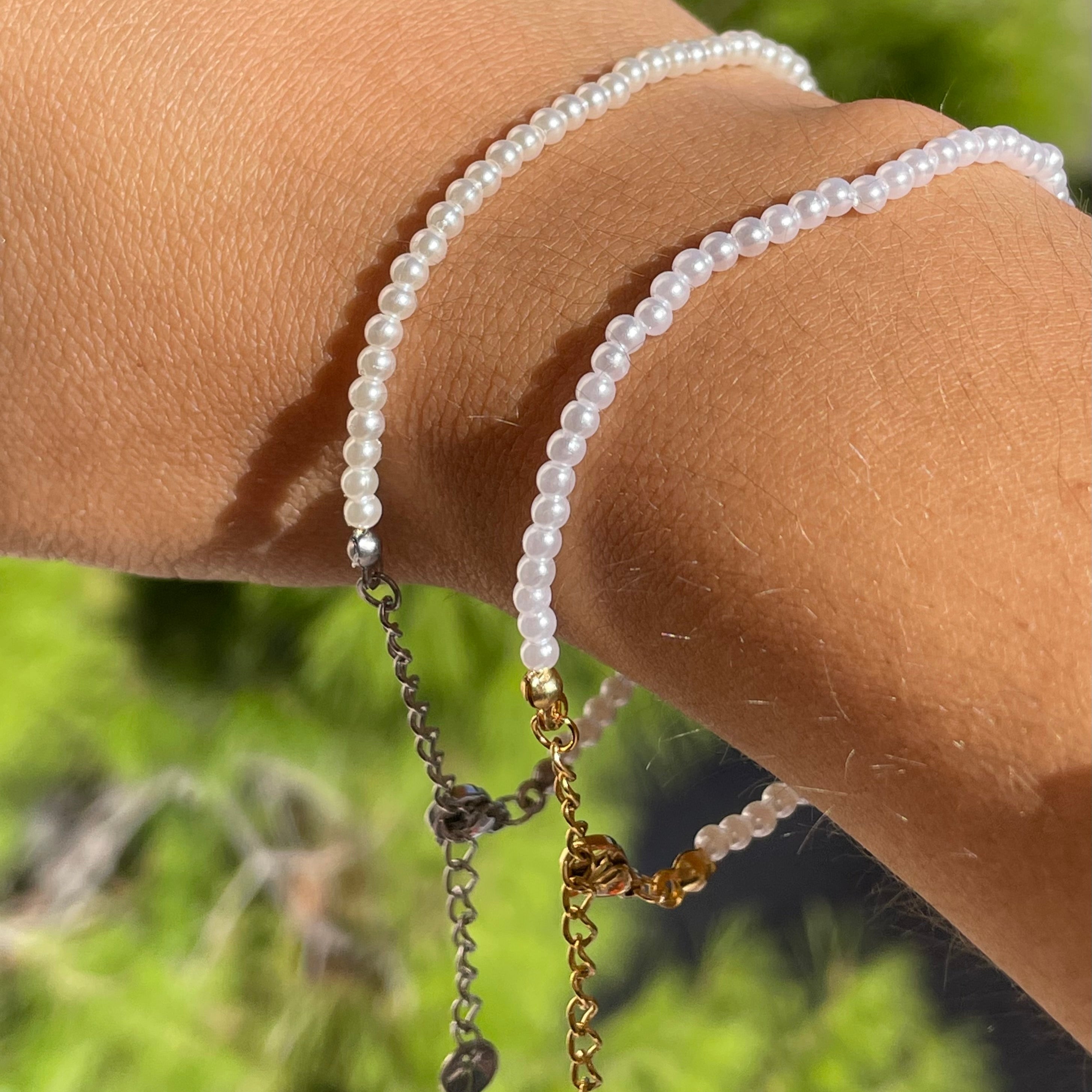 Bracciale piccole perle in 2 colori