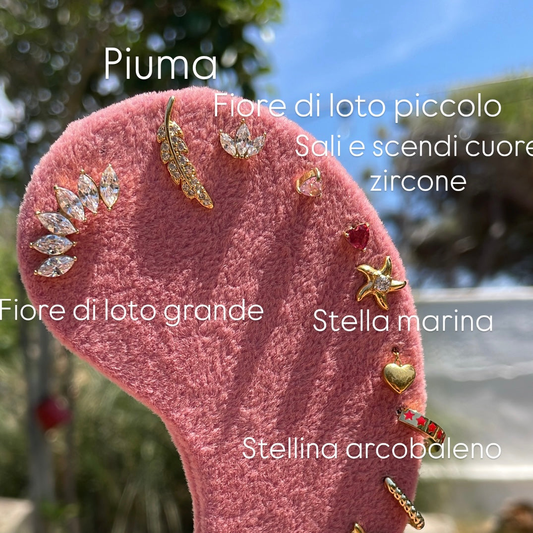 Orecchino fiore di loto grande in 2 colori