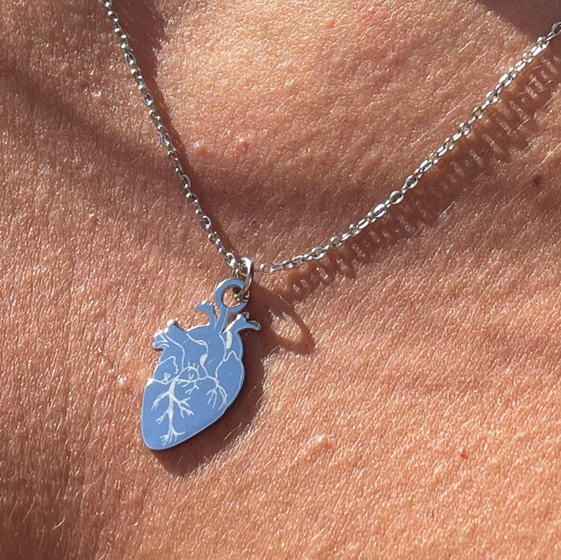 Collana cuore anatomico in 2 colori