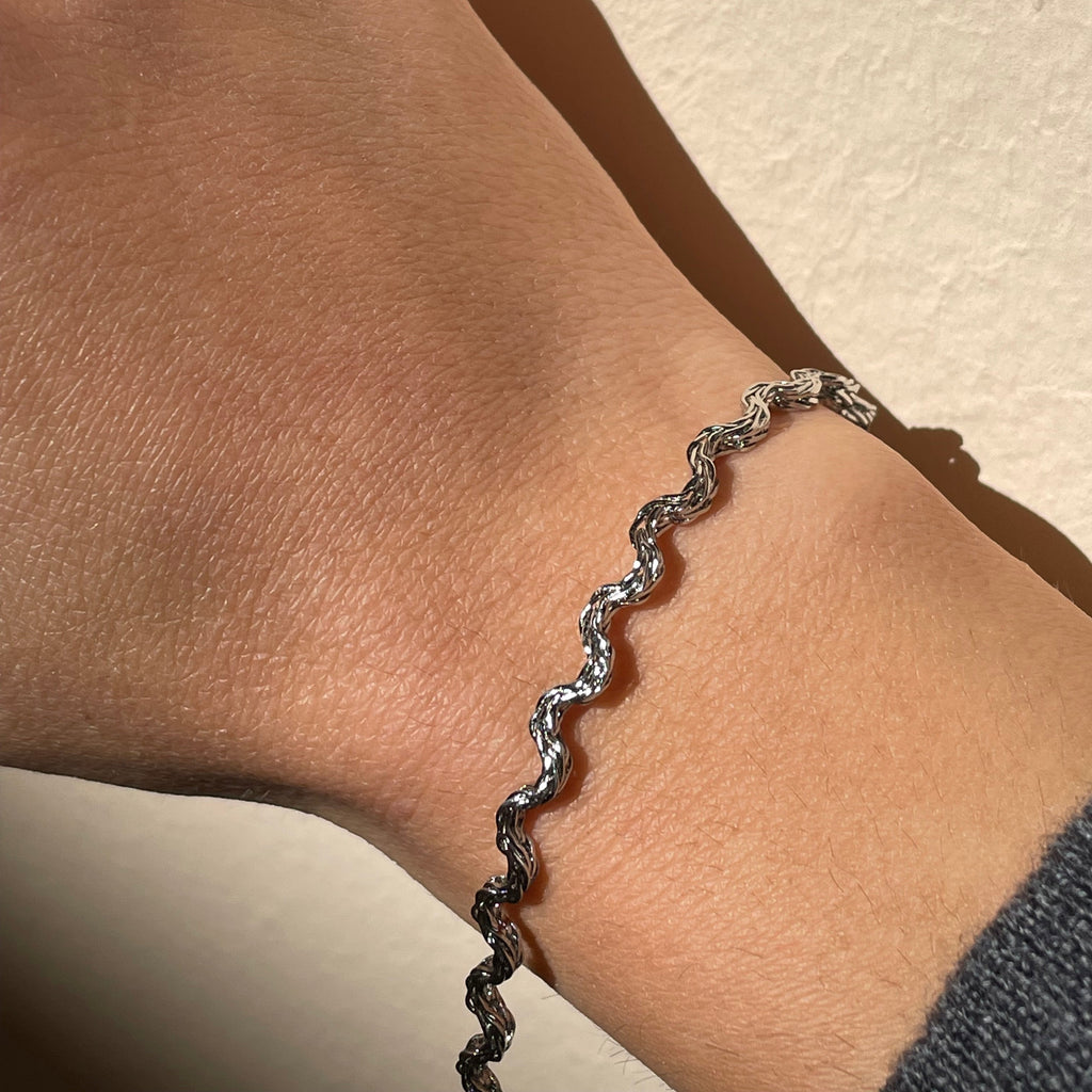 Bracciale ondulato in 2 colori