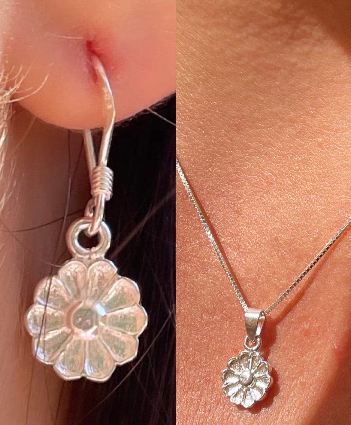 Set collana e orecchini con margherita