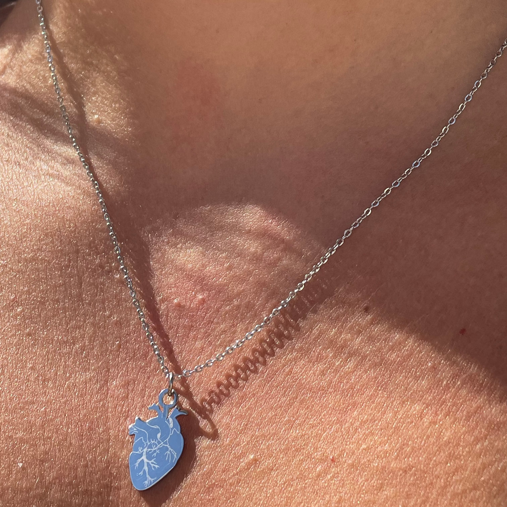 Collana cuore anatomico in 2 colori