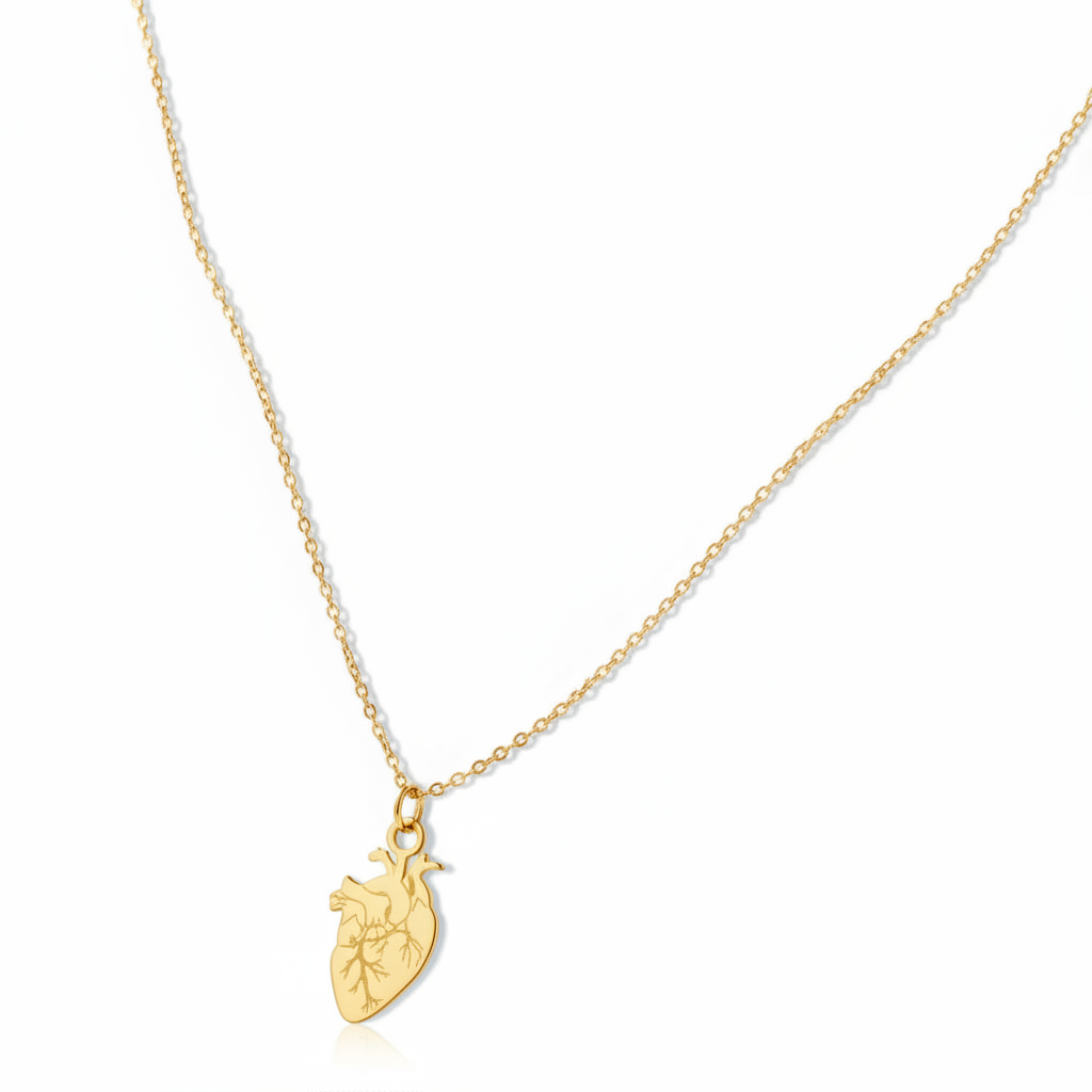 Collana cuore anatomico in 2 colori