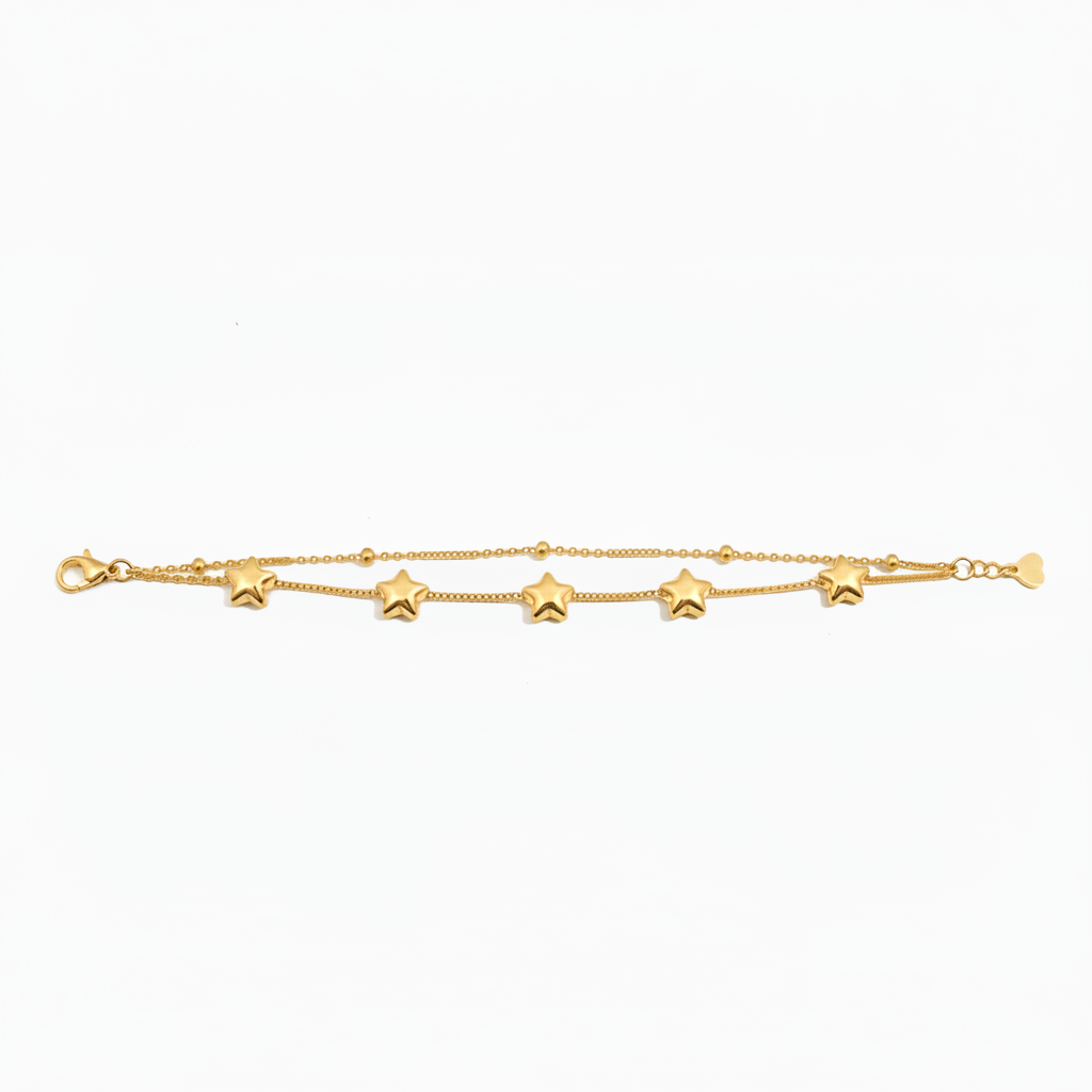 Bracciale stelle a due fili in 2 colori