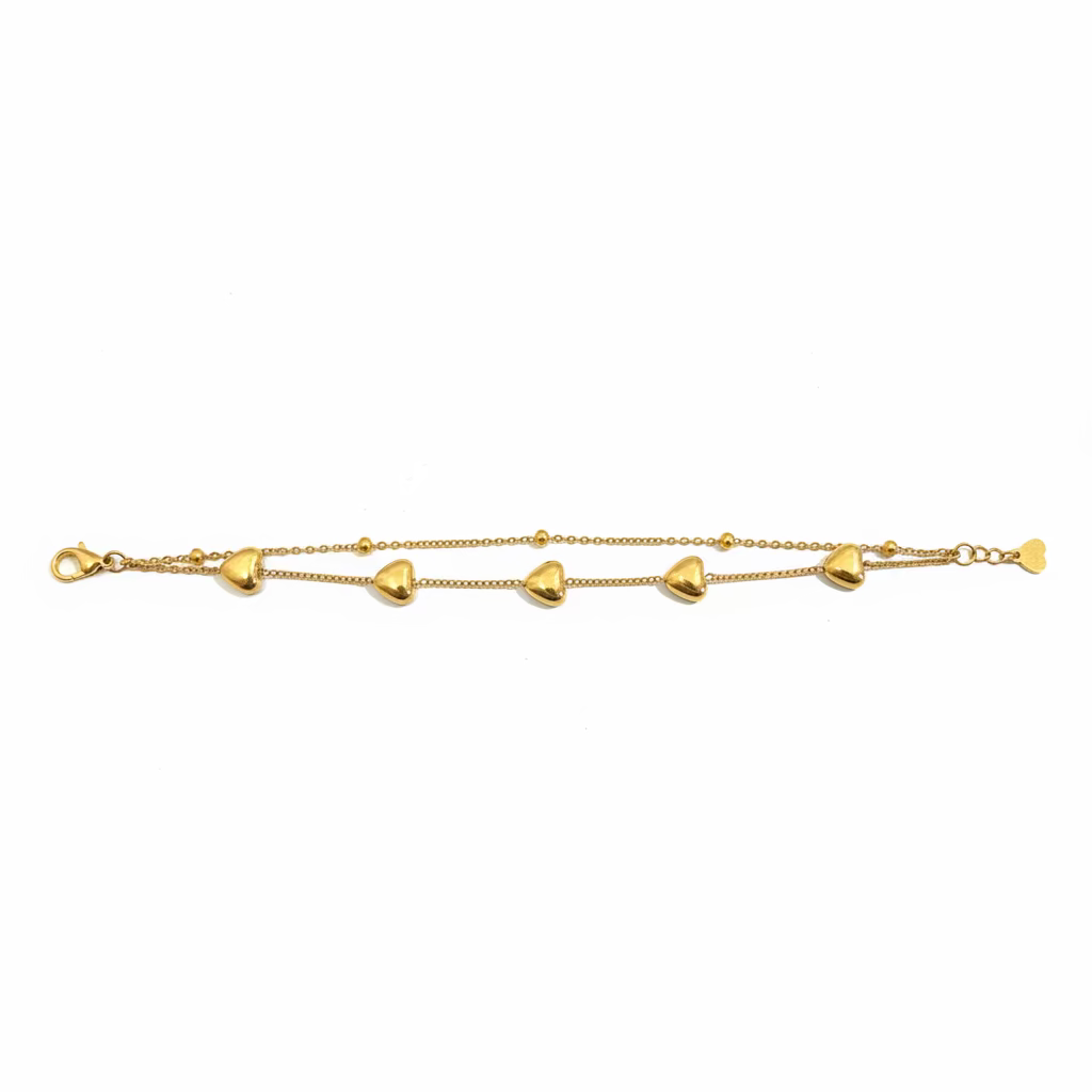 Bracciale cuori a due fili in 2 colori