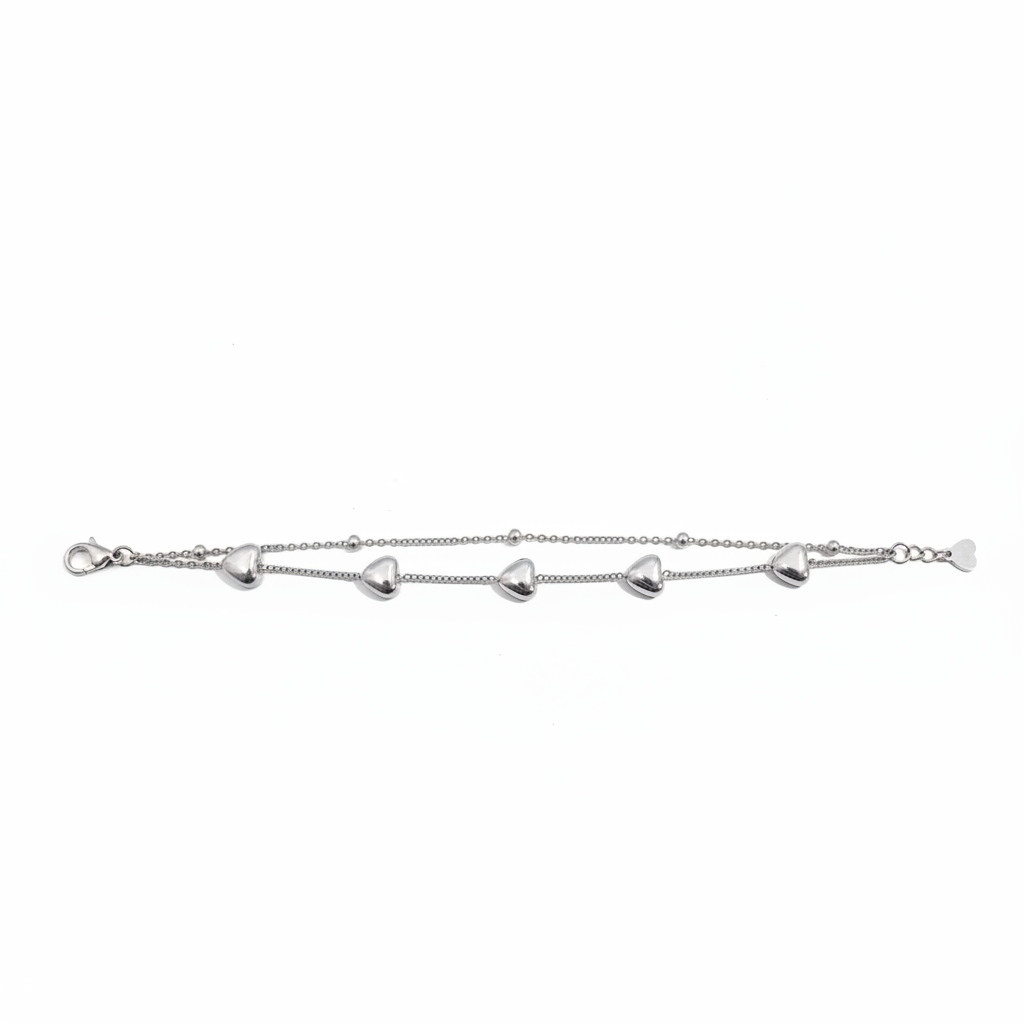 Bracciale cuori a due fili