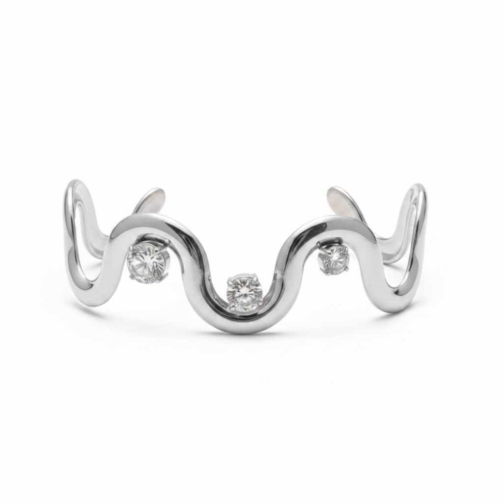 Bracciale rigido sparkling waves
