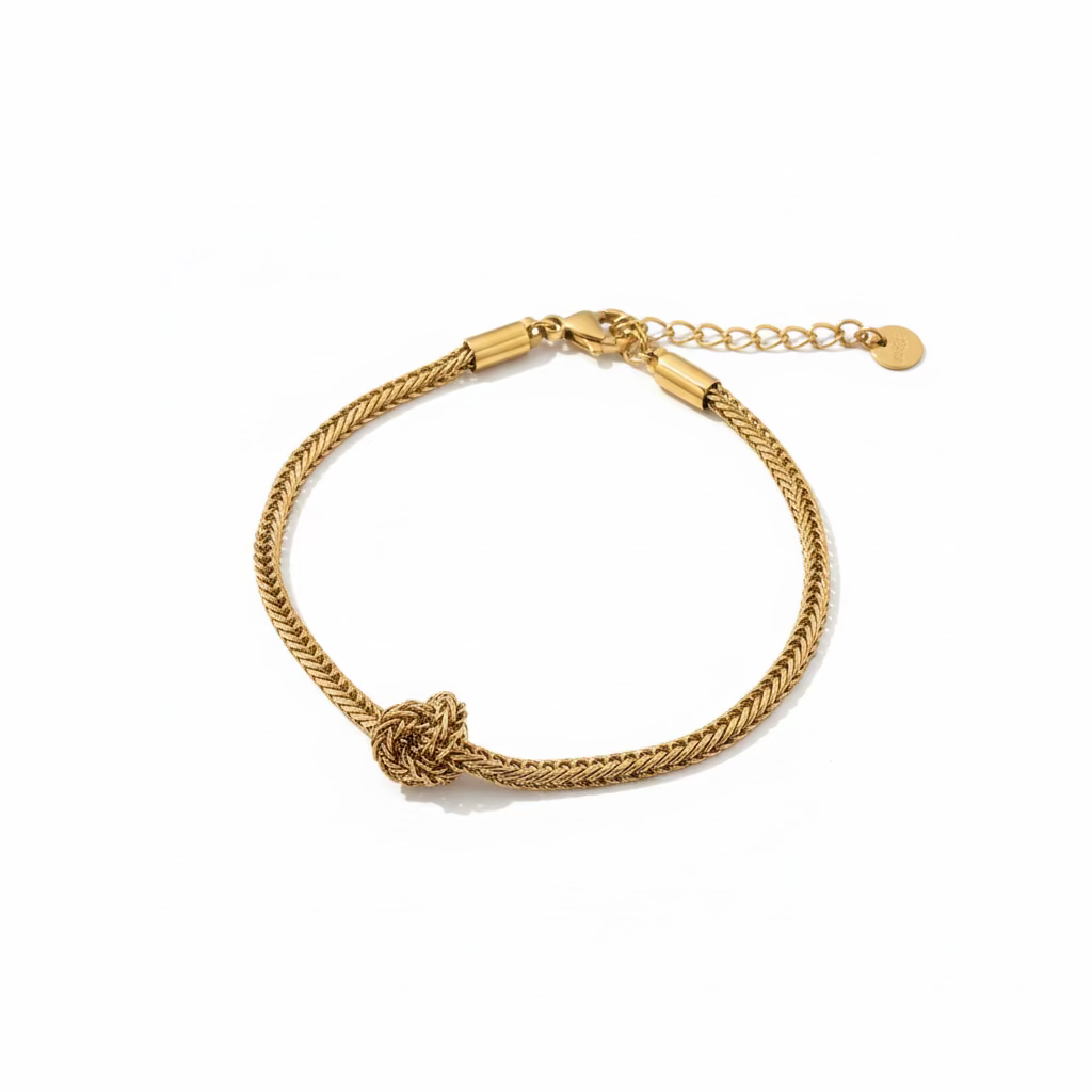 Bracciale nodo lavorato in 2 colori