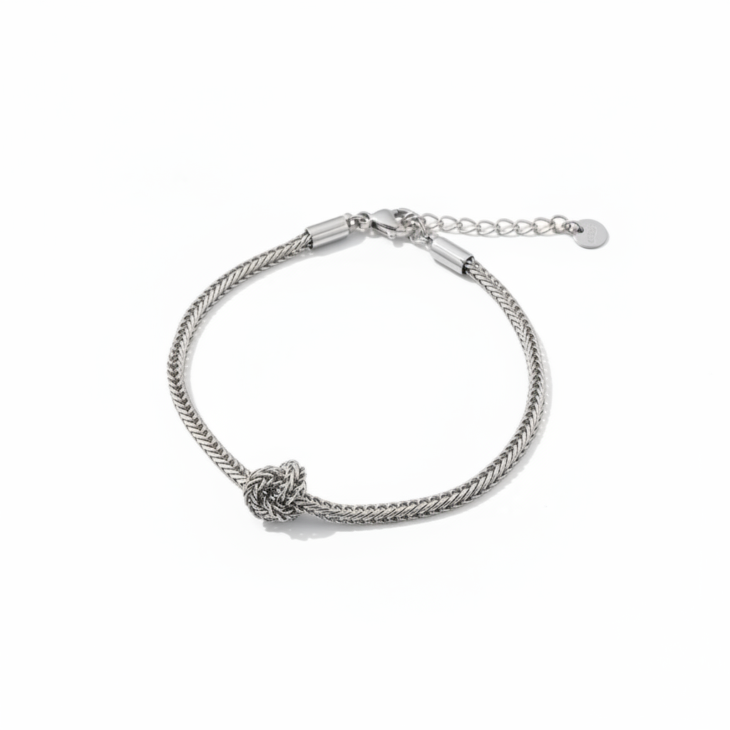 Bracciale nodo lavorato in 2 colori