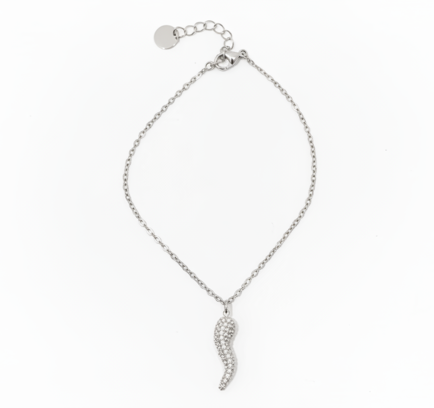 Bracciale cornetto portafortuna glitter