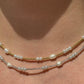 Collana con perle e perline in 2 colori