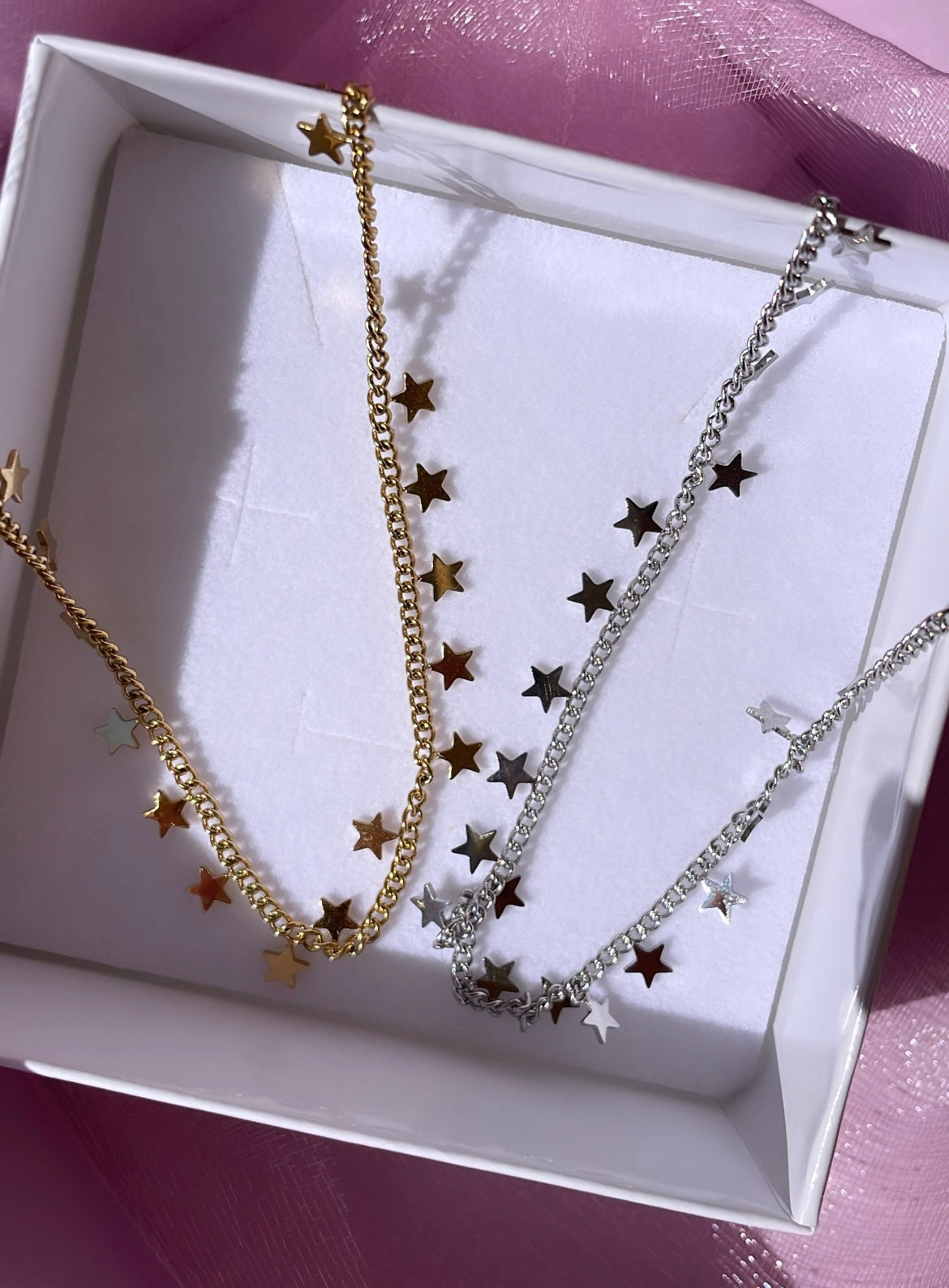 Collana con stelline in 2 colori